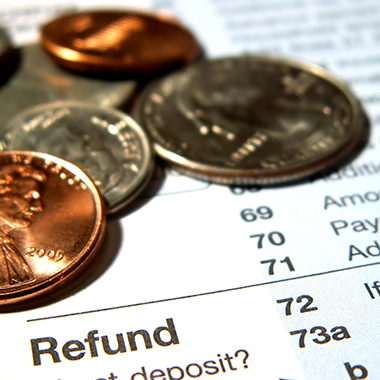 Income tax refund & coins