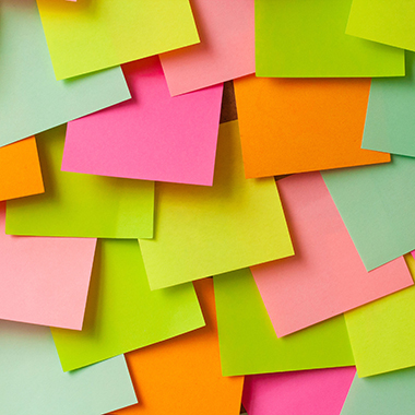 Layers of Colorful Sticky Notes