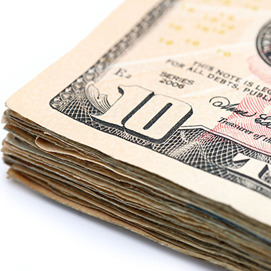 Stack of dollar bills