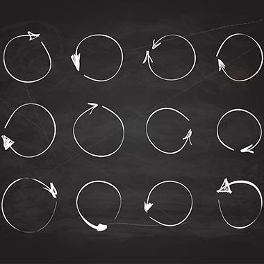 Refresh symbol on chalkboard