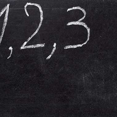 Numbers on chalkboard