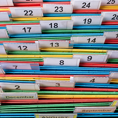 Colored & numbered file folders