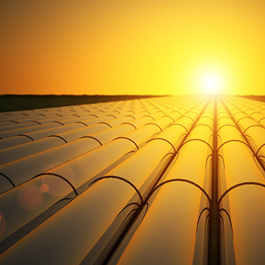 Pipes into sunset