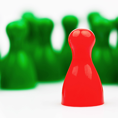 Red and green pawns