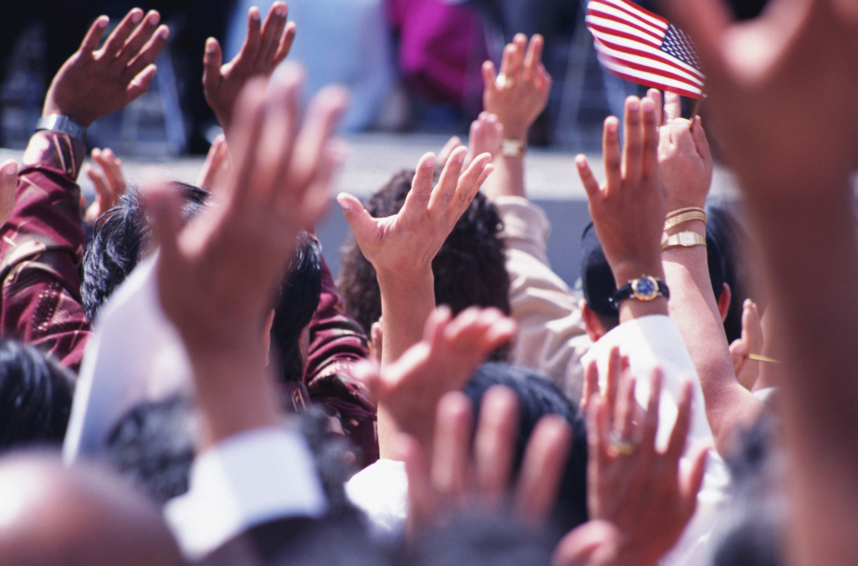 Crowd of Hands Raised