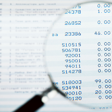 Magnifying Glass & Financial Report