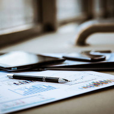 business financial report on desk