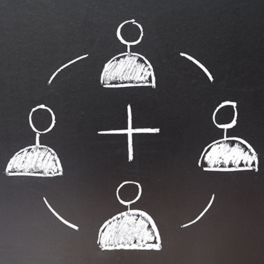 Community concept on blackboard