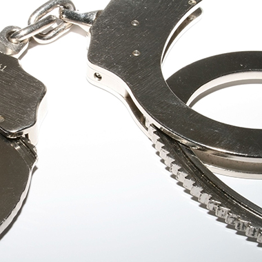 Extra Large Handcuffs on White Background