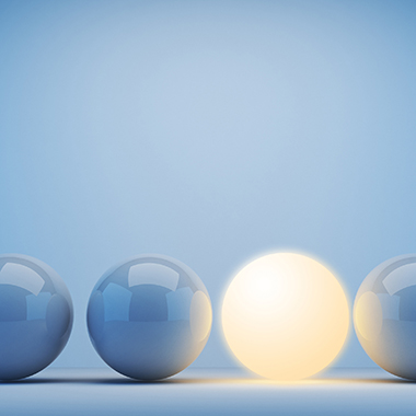Row of Balls with Light