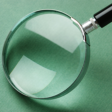 Magnifying Glass on Green Page
