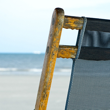 Mesh Beach Chair With Ocean in Background