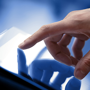 Finger on Tablet