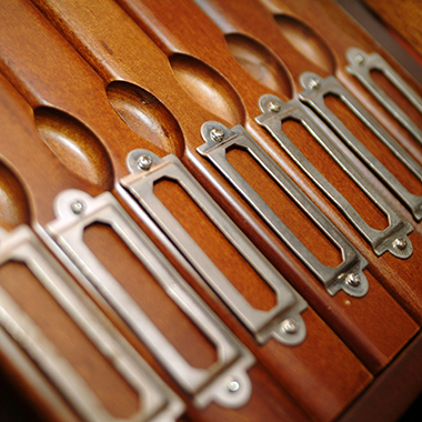 Close Up of Wood File Cabinet