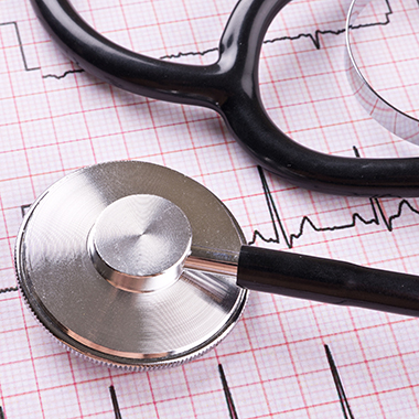 Stethoscope on Hearth Cardiogram