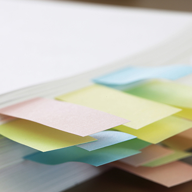 Sticky Notes on Pages in Book