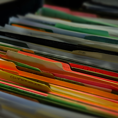 Colorful Files in Cabinet