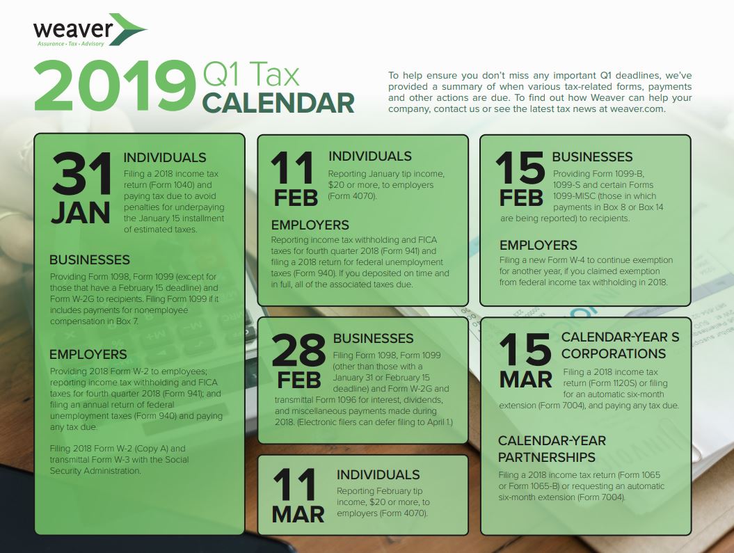 Tax Calendar Preview