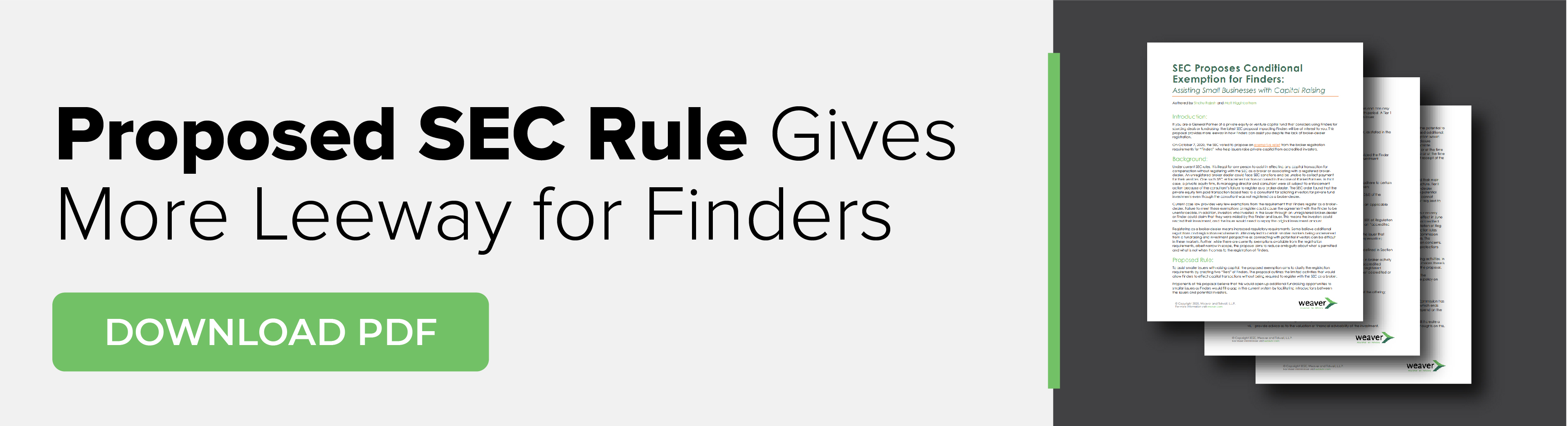 Proposed SEC Rules Gives More Leeway for Finders - Download PDF