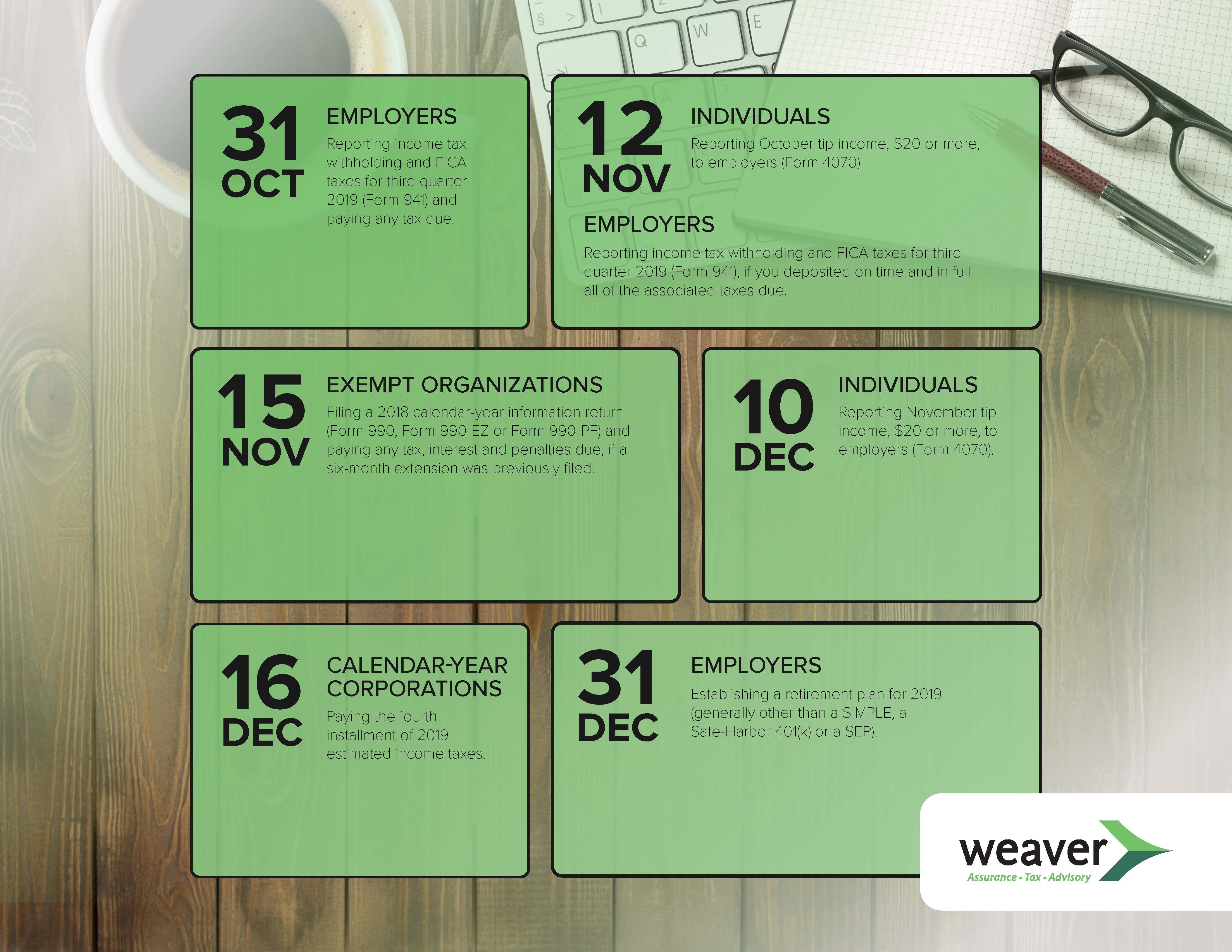Weaver Q4 Calendar - Page 2