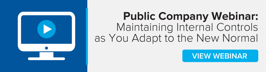 View Public Company Webinar: Maintaining Internal Controls as You Adapt to the New Normal