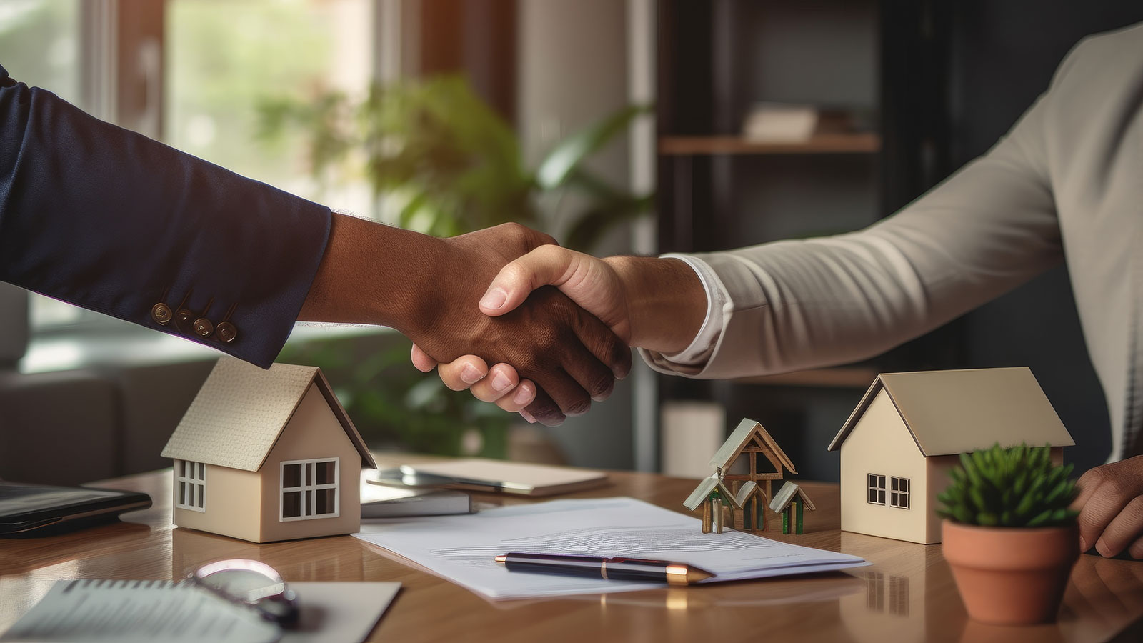 Handshake shared between a real estate agent and client