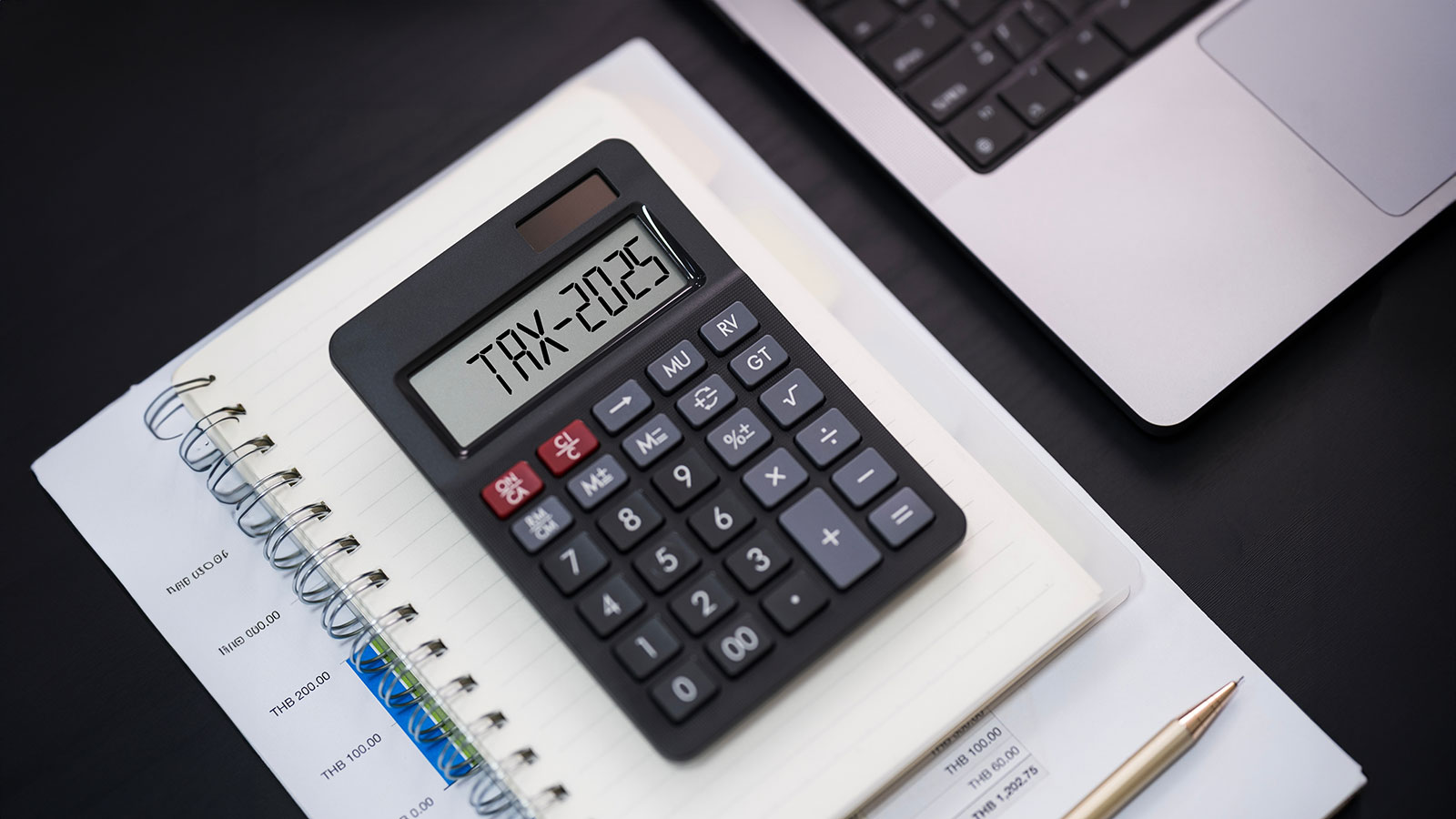 Word Tax 2025 on the calculator on documents.