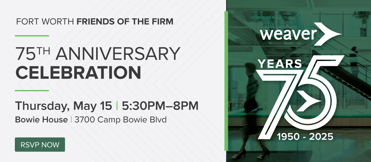 Weaver's 75th Anniversary Registration Banner
