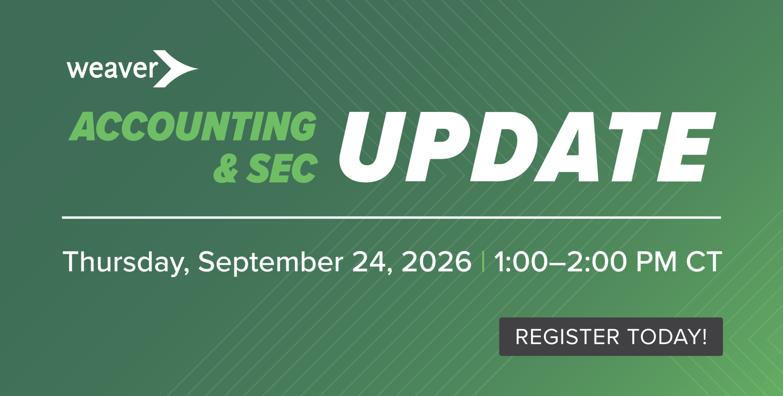 Accounting and SEC Update, Q2 2026 webinar banner