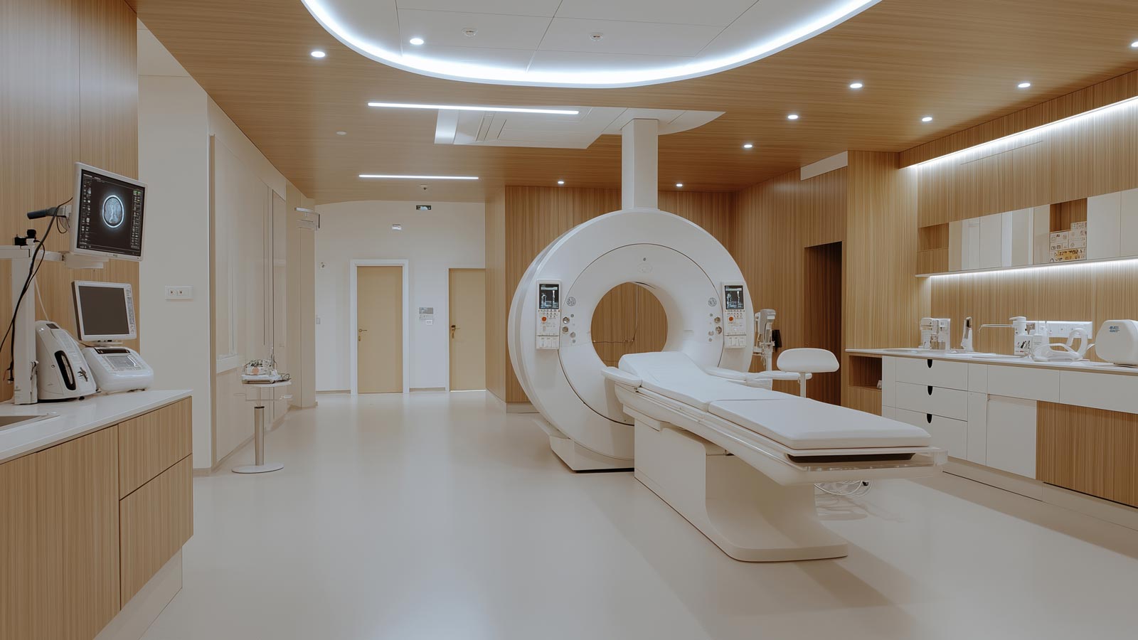 Modern medical imaging room equipped with advanced technology in healthcare facility