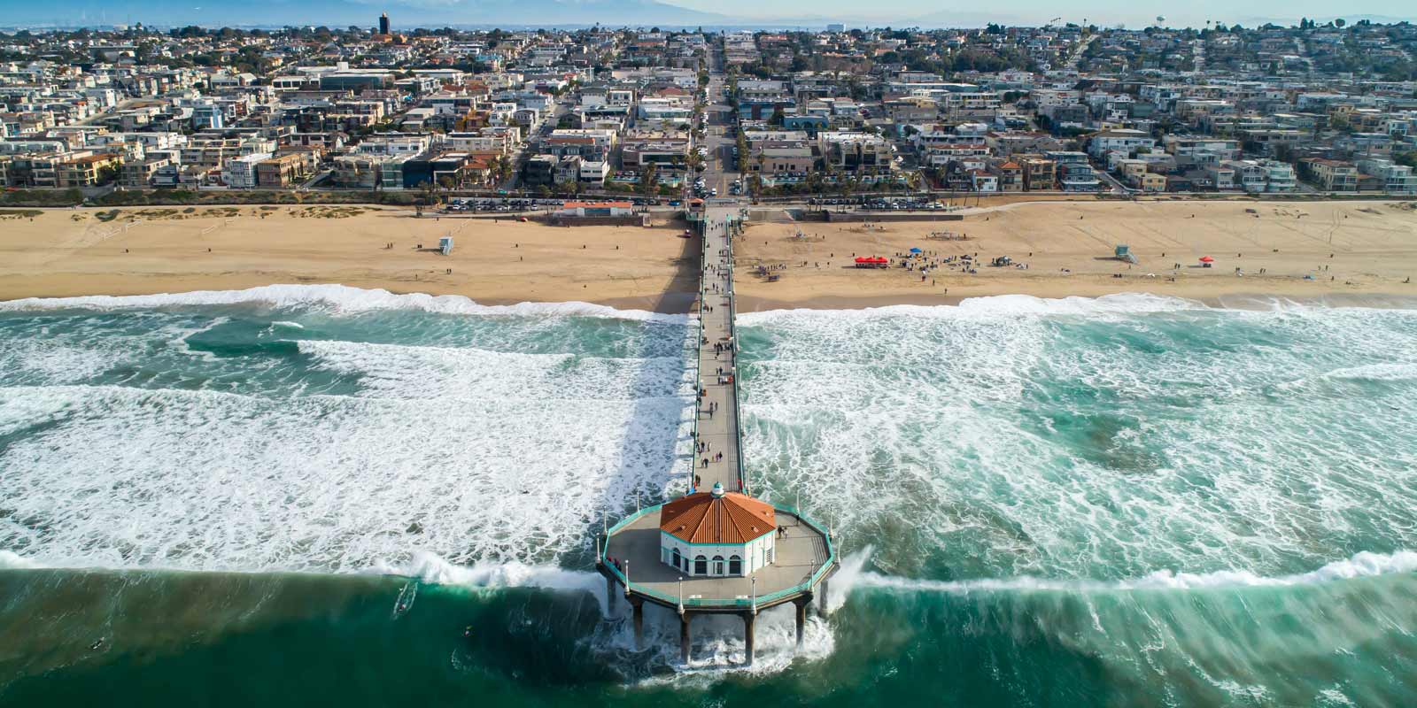 Manhattan Beach California Pier as seen from the Ocean