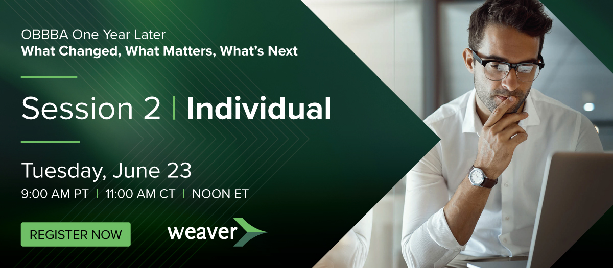 OBBBA One Year Later, Session 2: Individual Tax banner