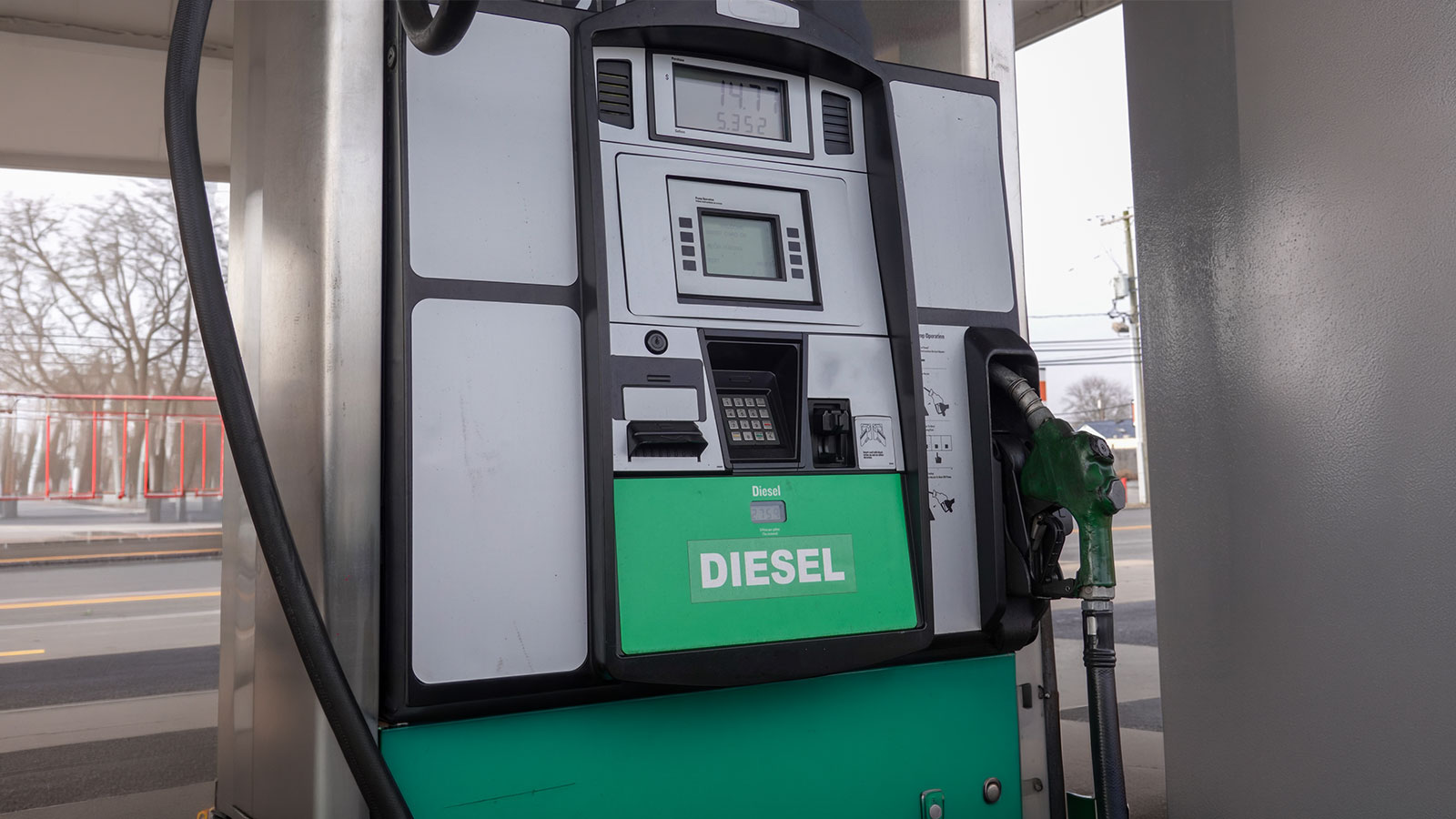 Front view of a diesel gas fuel pump
